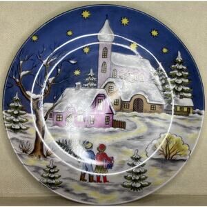 Kaiser W Germany Winter Motiv 3 Avon Christmas 1978 "Trimming The Tree" Plate